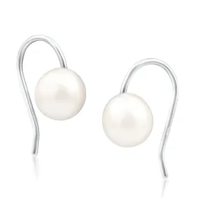 Sterling Silver Cream Freshwater Pearl Hoop Earrings