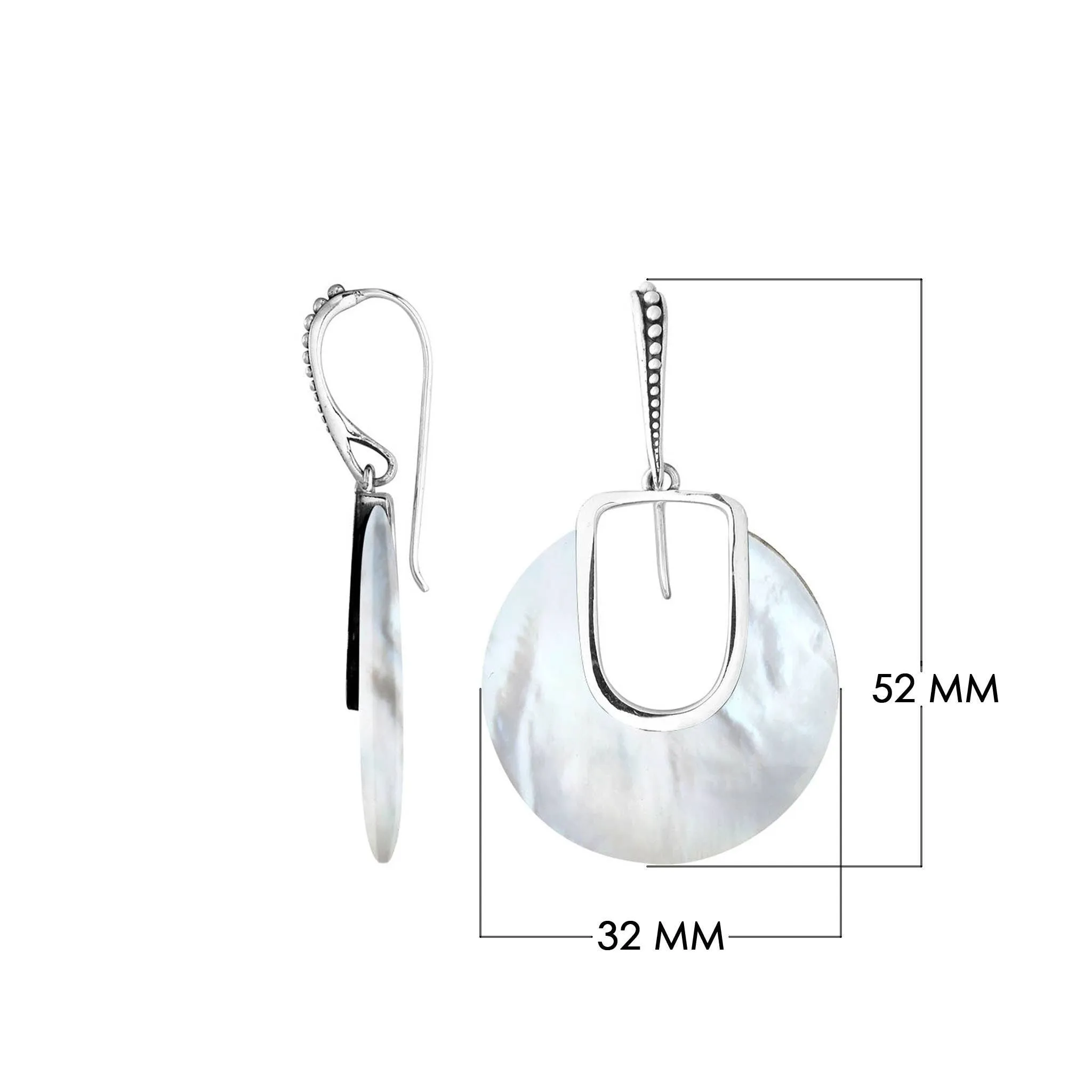 Sterling Silver Earrings with Mother of Pearl