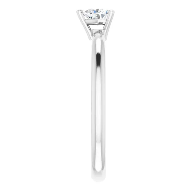Sterling Silver Natural White Sapphire Heart Solitaire Ring
