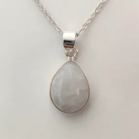 Teardrop Moonstone 925 Sterling Silver Pendant