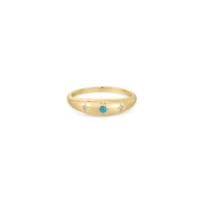 Teddi Ring Sterling Silver - Gold   Turquoise