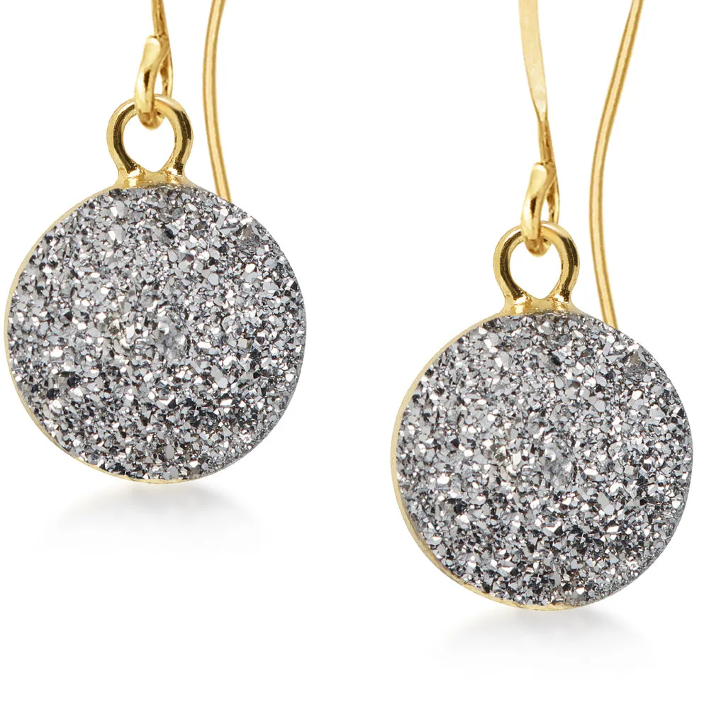 Terra Silver Druzy Earrings