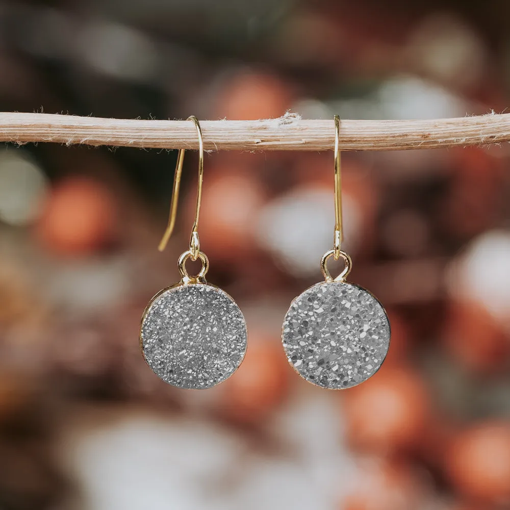 Terra Silver Druzy Earrings
