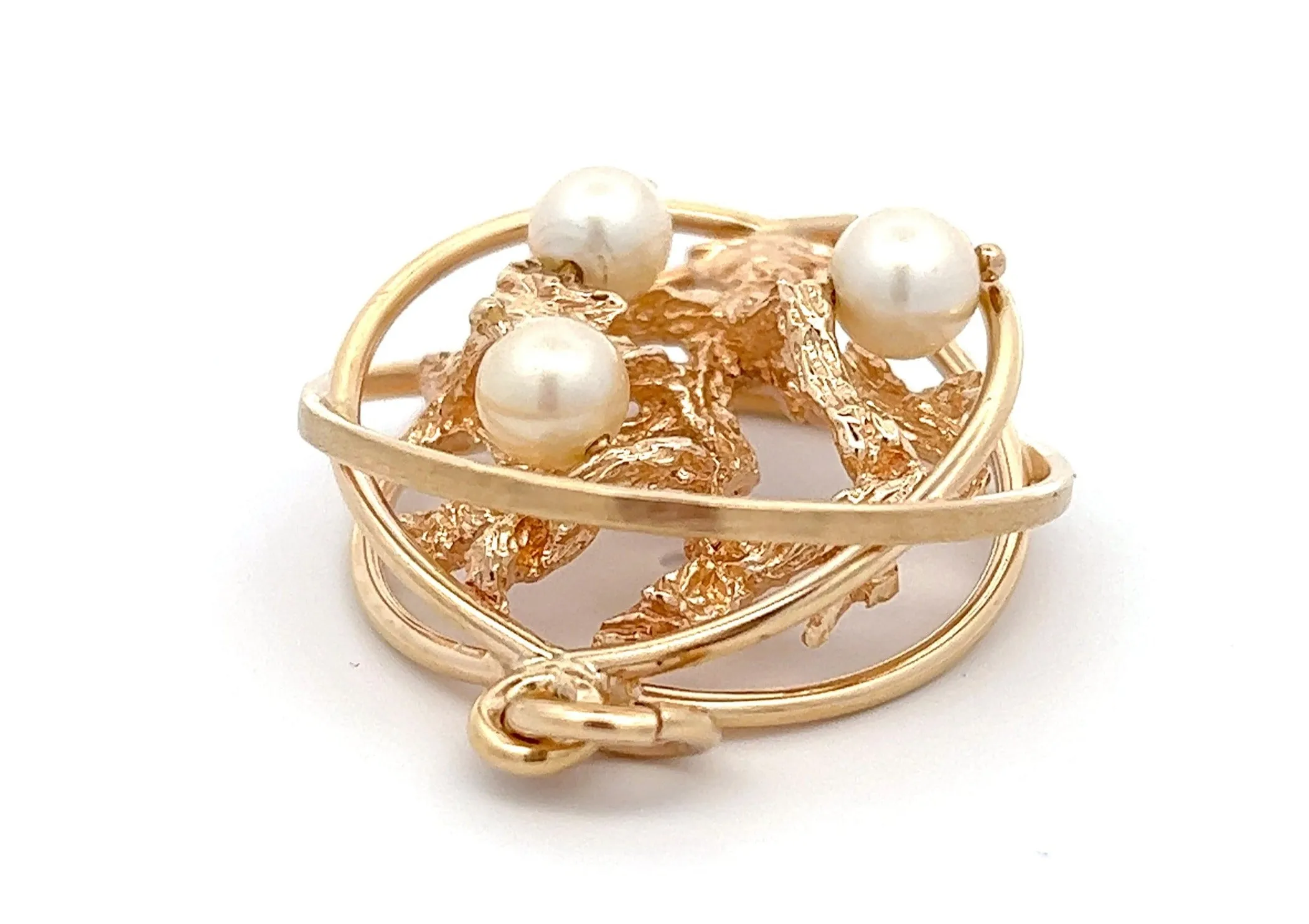 Tree of Life Pearl & 14ct Yellow Gold Pendant