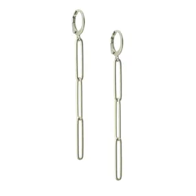 Waterproof "Imperméable” Polished Chain Leverback Earrings