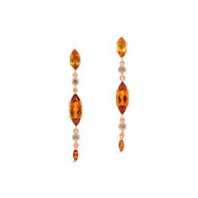 Woodlands Citrine & Cognac Diamond Drop Earrings