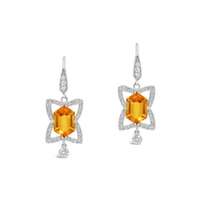 Woodlands Golden Citrine & Diamond Earrings